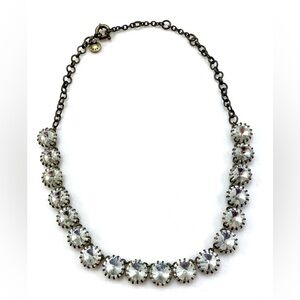 J. Crew Clear Crystal Necklace with Antique Gold Chain